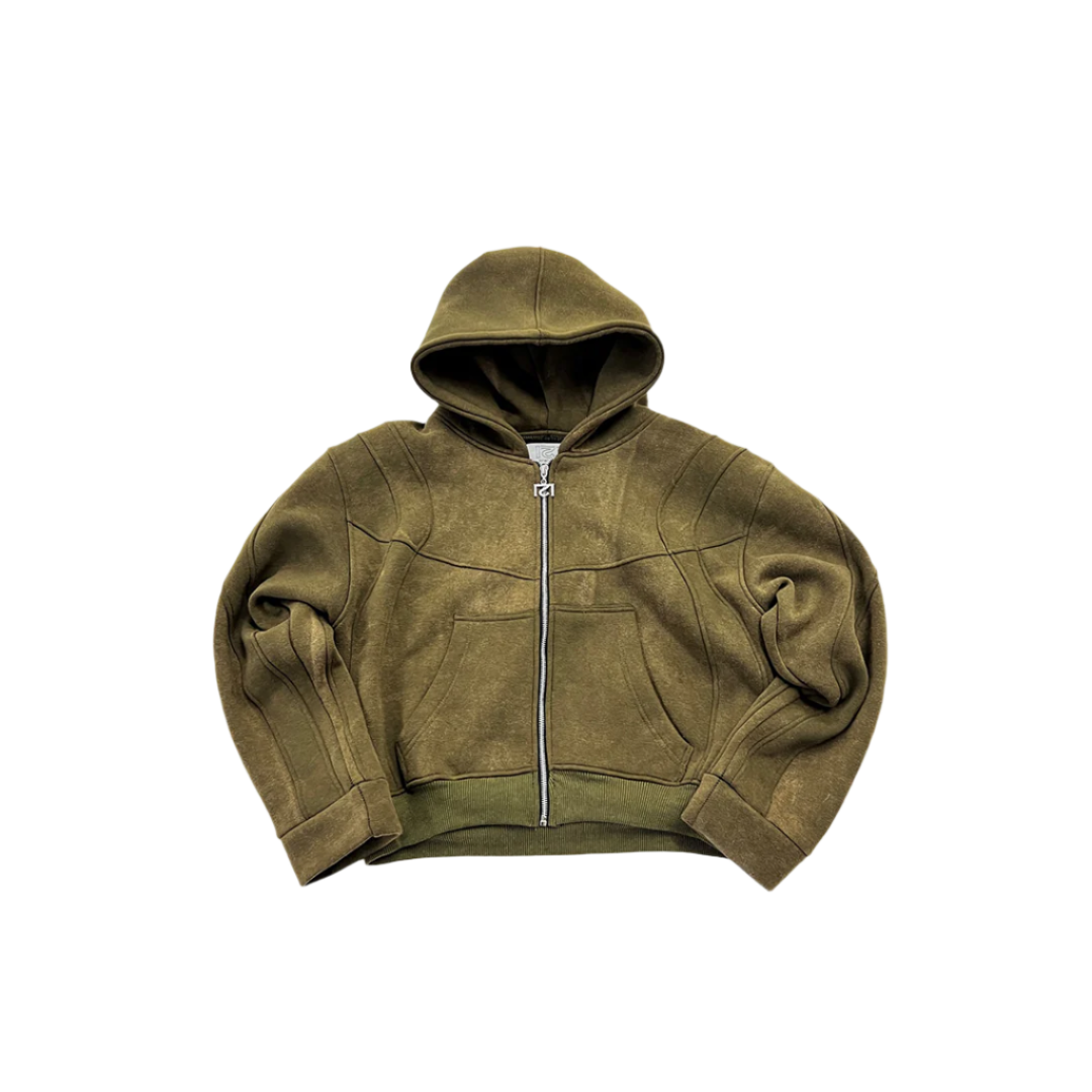 "Nirvana" Green Zip-Up